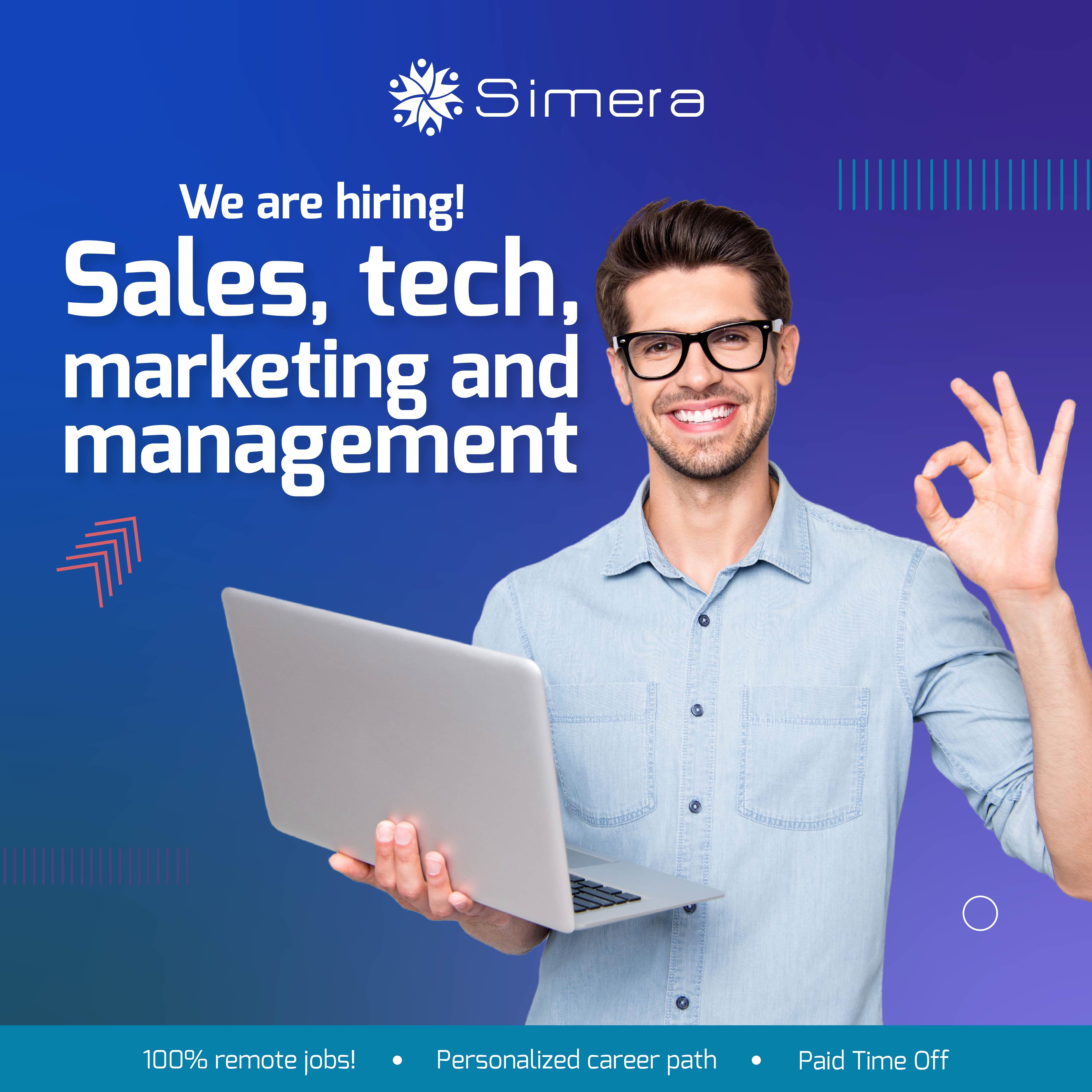 job boards ara a thing of the past, a recruiter from Simera will personally assist you through your remote application