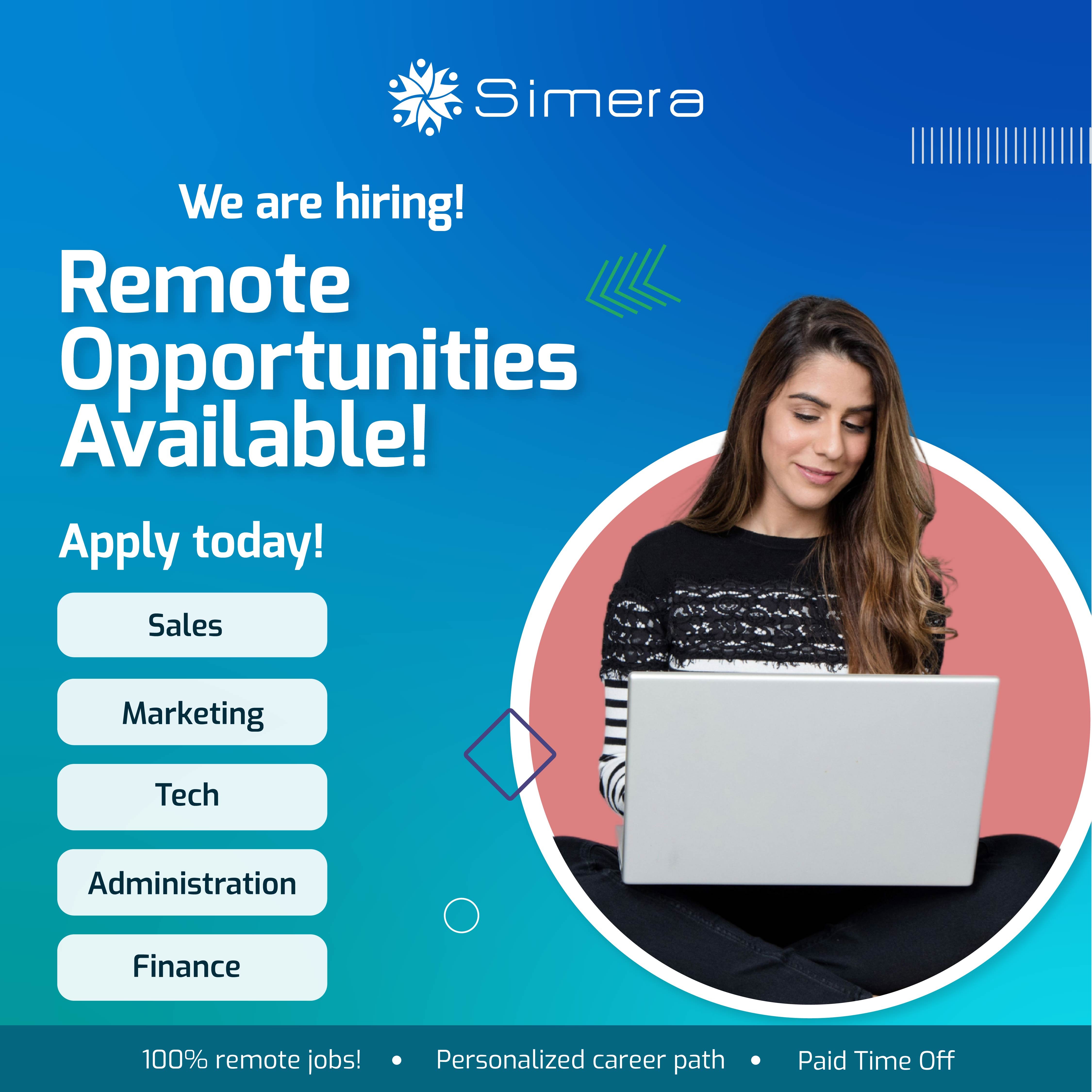 Simera has a variety of Sales positions available. Apply today!